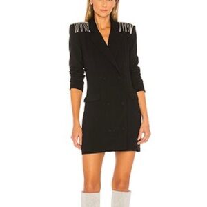 NBD Black Blazer Dress with Silver Accents